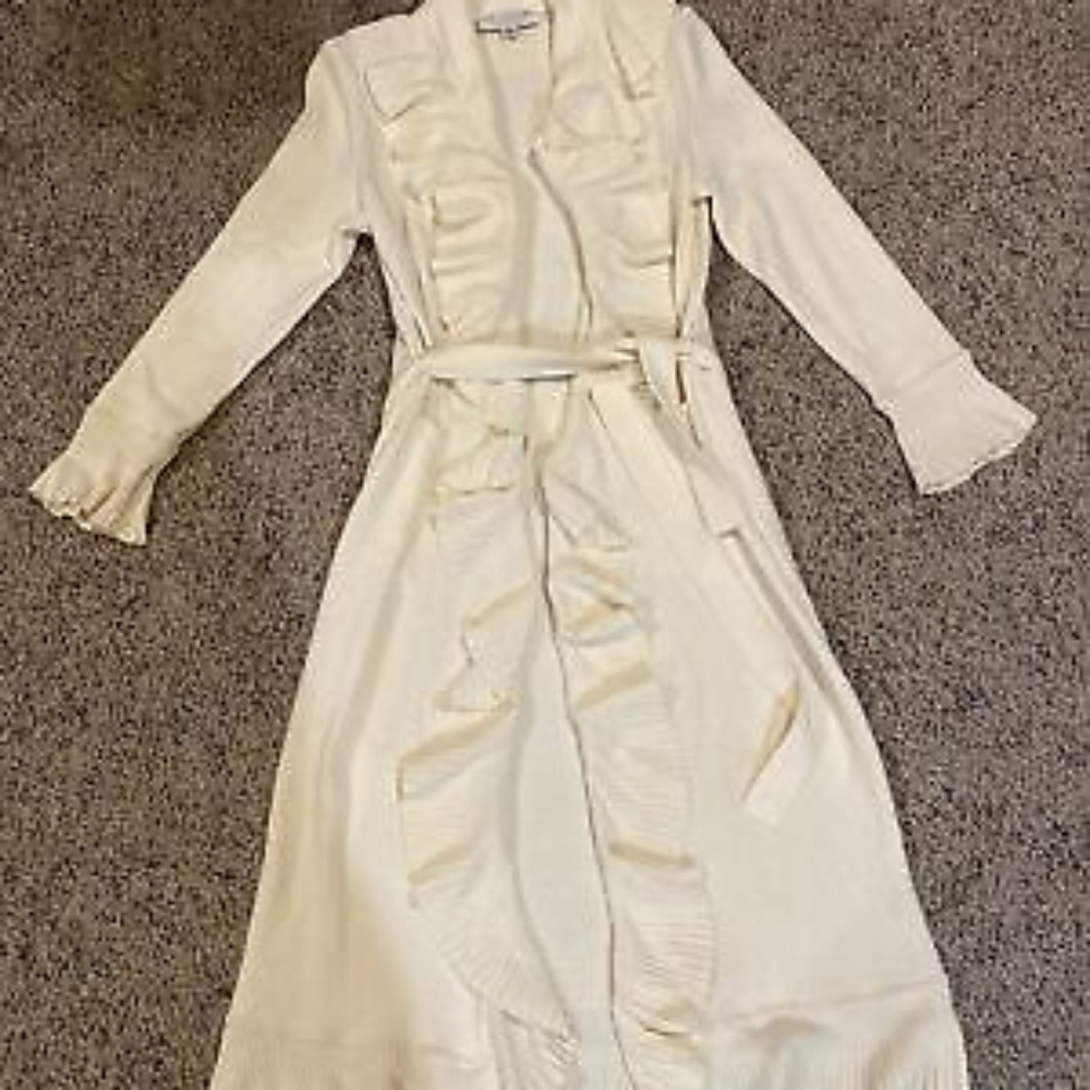 St. John Collection by Marie Gray Santana Knit Cardigan with Ruffle size 6
